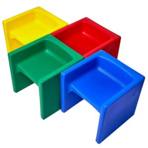 Children’s Factory 3-in-1 Cube Chair for Kids, Flexible Seating Classroom Furniture, 4-Pack