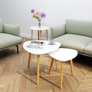 Great quality BAMEOS Bamboo Nesting Triangle End Table