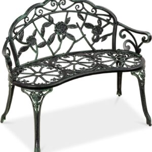 Best Choice Products Outdoor Bench Steel Garden Patio Porch Loveseat Furniture for Lawn