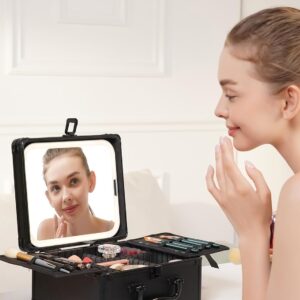 Qislee Makeup Box Cosmetic Organizer Makeup Suitcase
