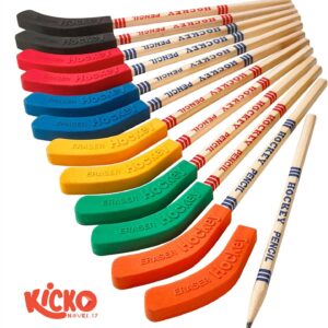 Hockey Stick Pencils with Rubber Blade Eraser