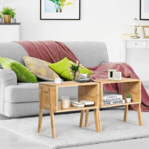Great looking Giantex Bamboo Nightstand Set
