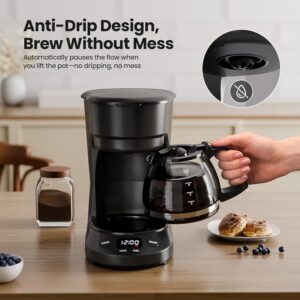 Kismile Cup Drip Coffee Maker with LED Display & Timer
