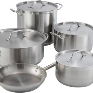 Winco Stainless Steel Brazier Pan with Lid