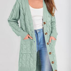 Cable Knit Long Cardigan