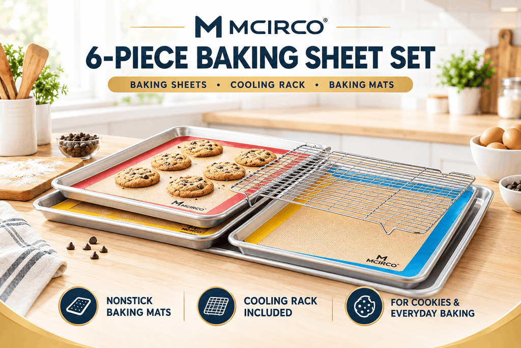 M MCIRCO 6-Piece Baking Sheet Set with Cooling Racks and Baking Mats Review
