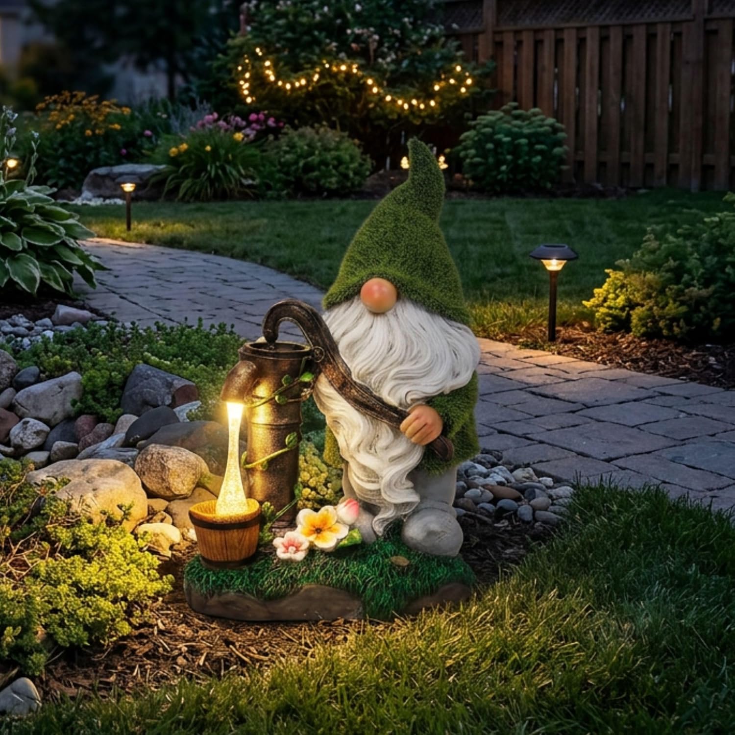 Solar Garden Gnome Statue with LED Lights Solar Garden Gnome Statue with LED Lights