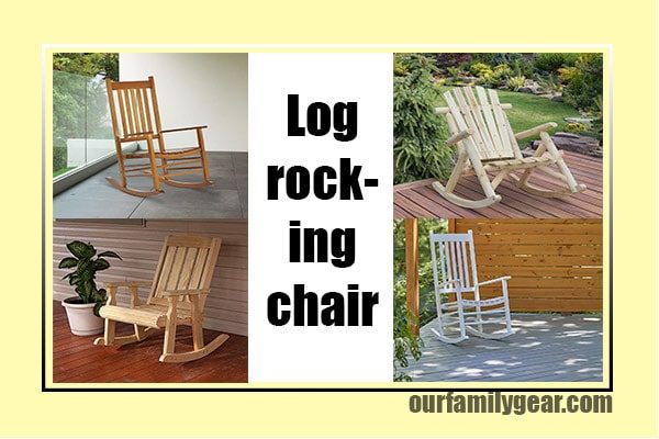 American made indoor/outdoor log rocking chair | Solid wood furniture