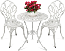 Attractive Cast Aluminum Patio Bistro Set w/Tulip Design
