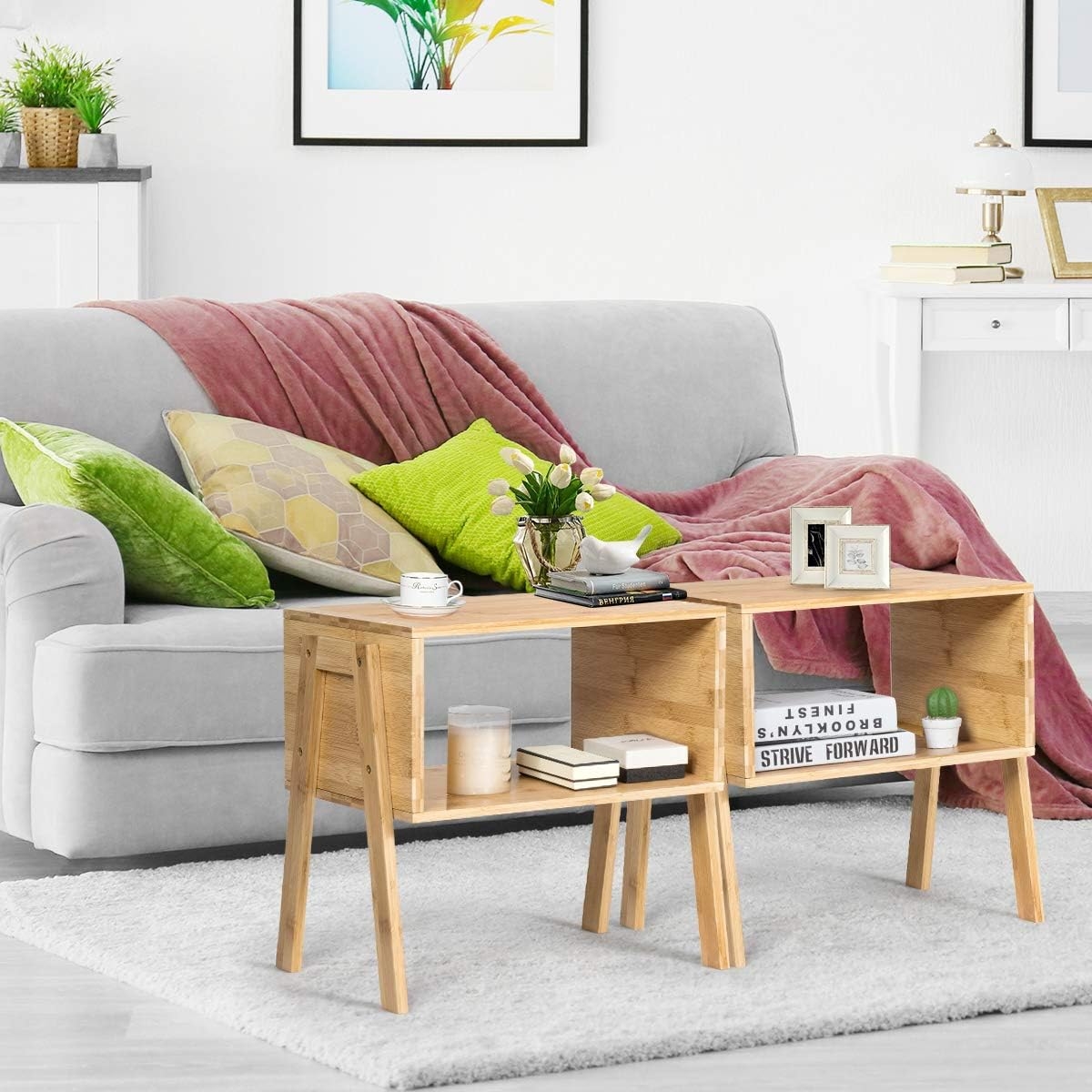 Great looking Giantex Bamboo Nightstand Set