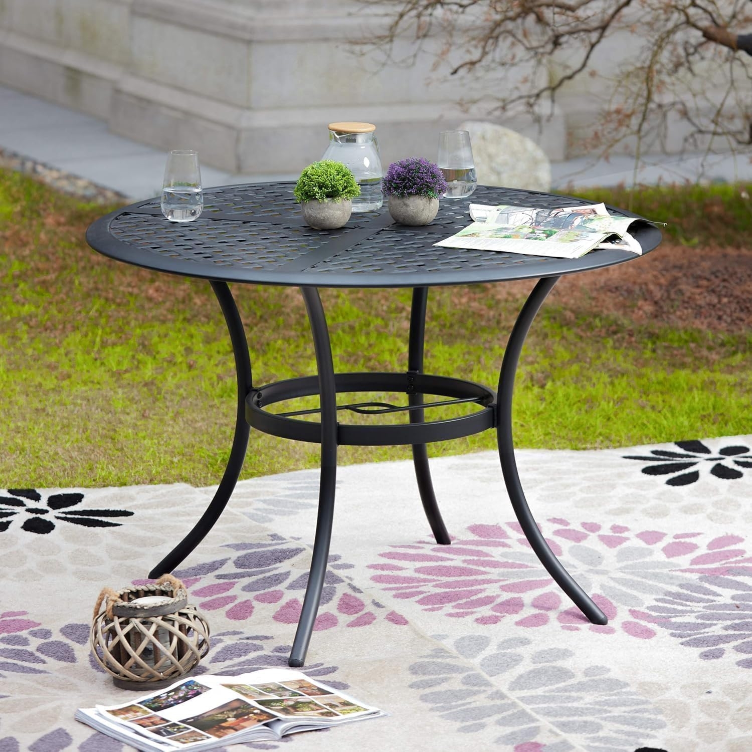 Stylish LOKATSE HOME 42.1″ Outdoor Patio Round Dining Table