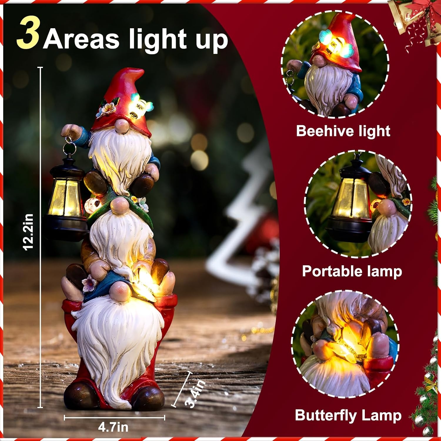 Christmas Statue with Solar Lights
