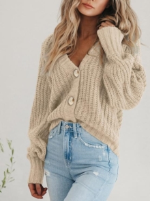 Women’s V-Neck Button Cardigan Sweater