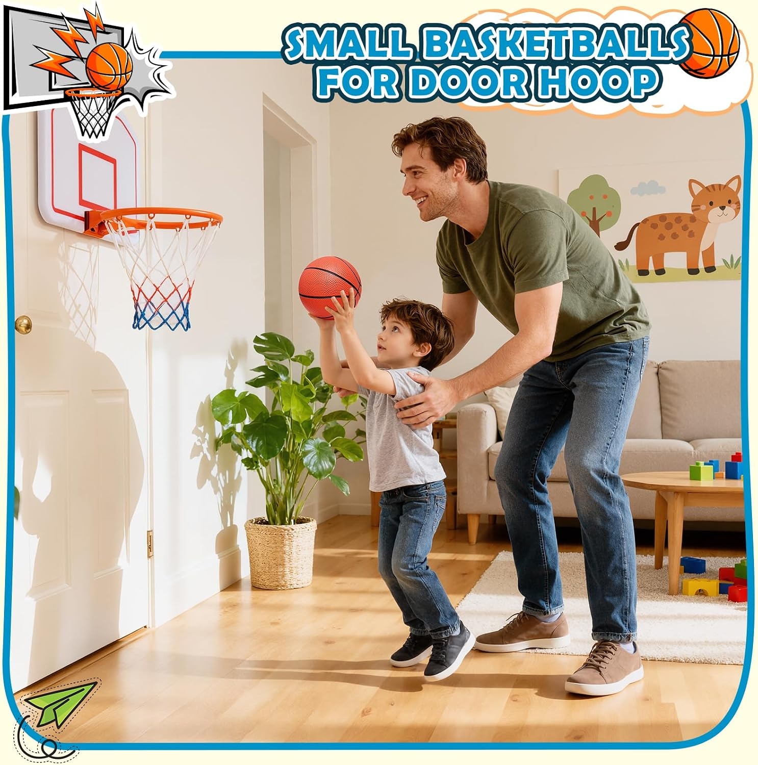 Colorful Basketballs with Pump for Kids