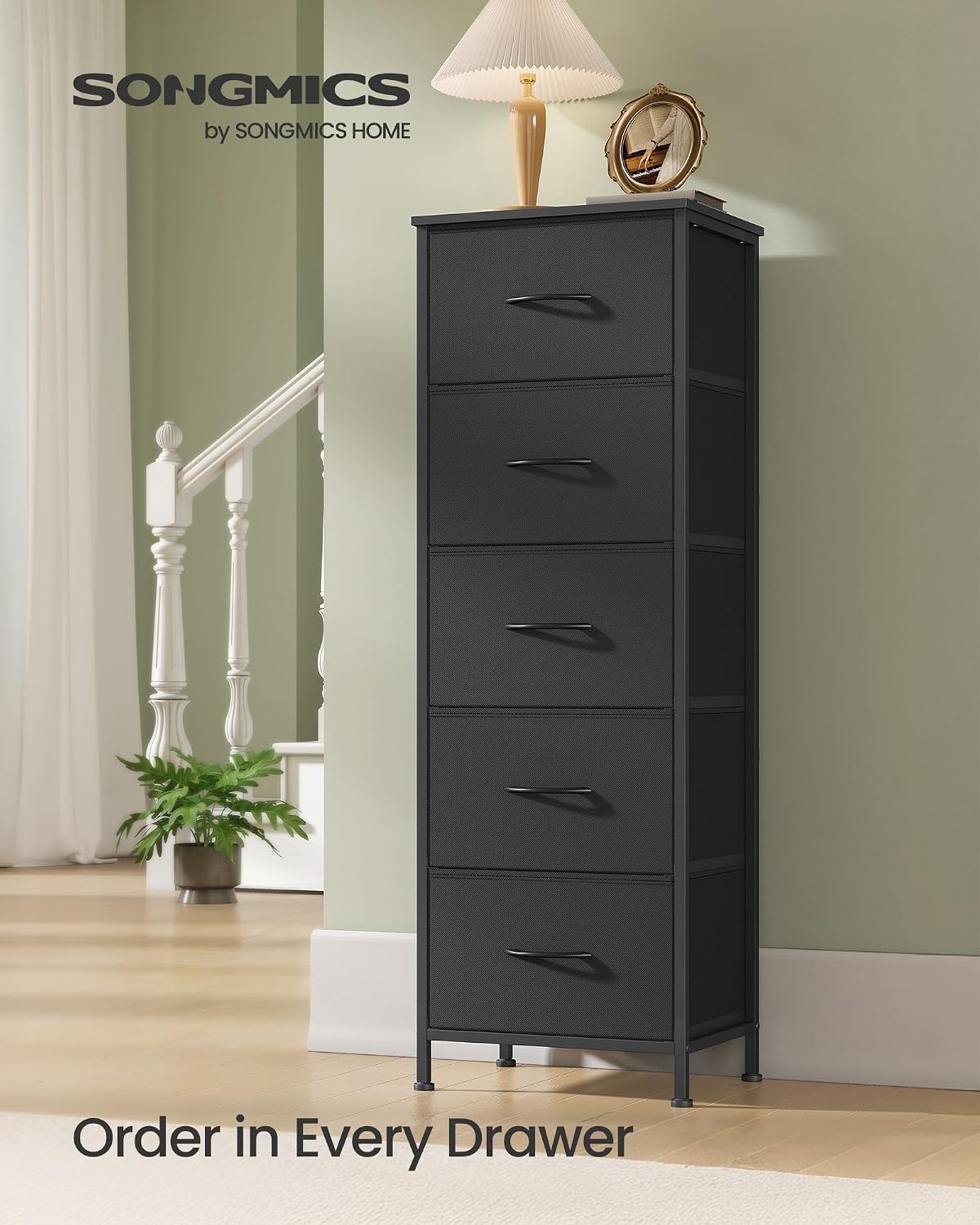 Storage Tower with Steel Frame for Bedroom
