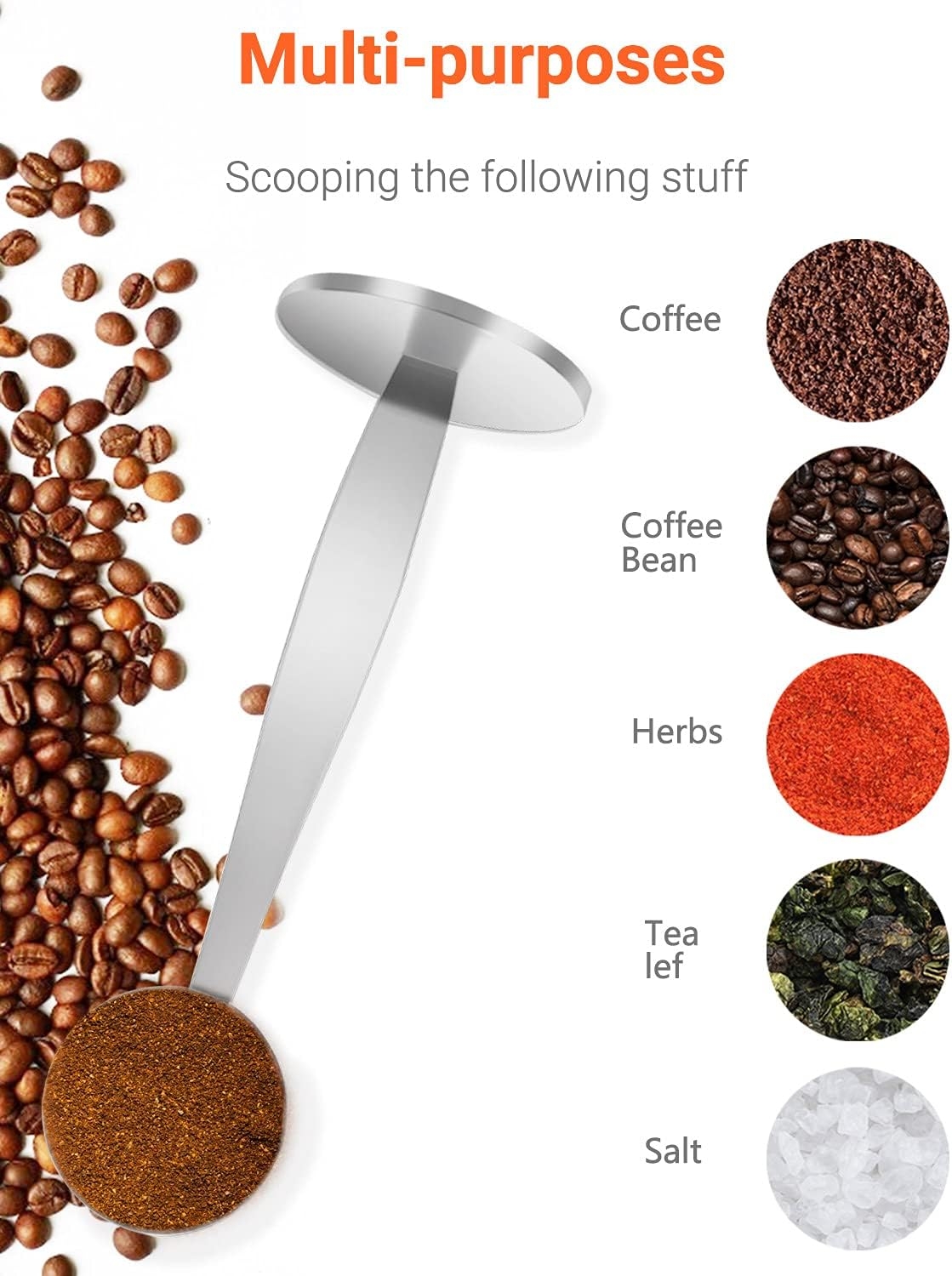 Stainless Steel Coffee Scoop & Tamping Spoon