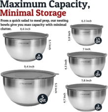 Stainless Steel Mixing Bowls with Lids Set