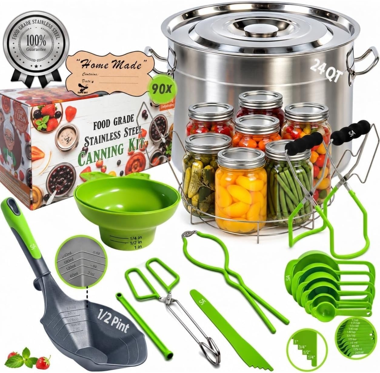 Supa Ant Stainless Steel Canning Pot with Rack & Lid