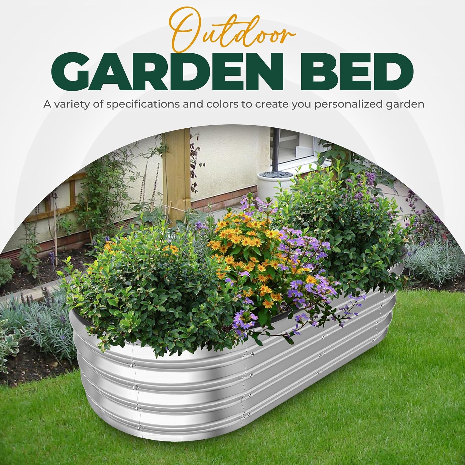 Utopia Home Galvanized Raised Garden Bed