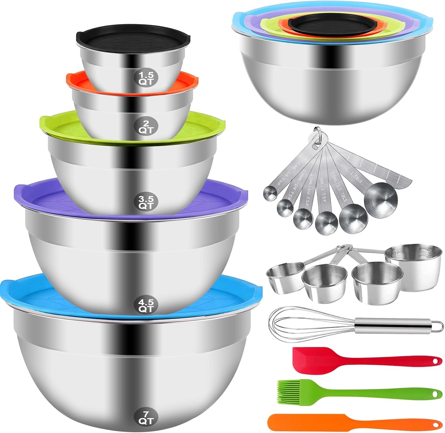 WEPSEN Mixing Bowls with Lids Set