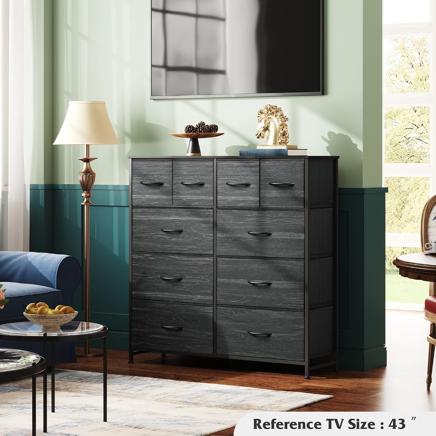 Charcoal Black Tall Storage Tower for Bedroom